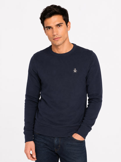 Original Penguin Sticker Pete Fleece Sweatshirt - Dark Sapphire
