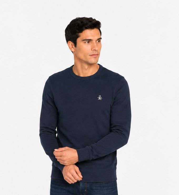Original Penguin Sticker Pete Fleece Sweatshirt - Dark Sapphire