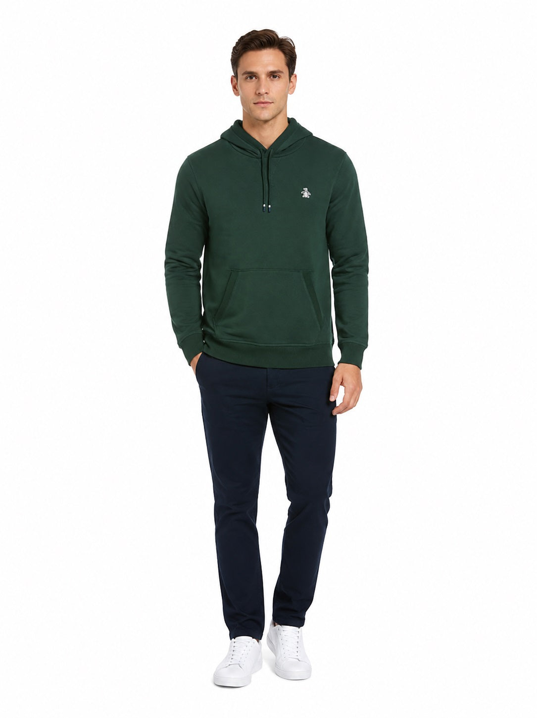 Original Penguin Sticker Pete Pullover Fleece Hoodie - Sycamore
