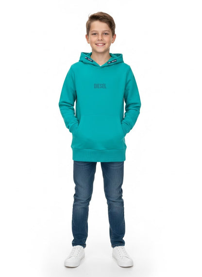 Boys Diesel Samuel Pull Over Hoodie - Teal