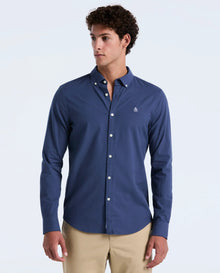 Original Penguin Long Sleeve Oxford Shirt With Stretch - Sargasso Sea