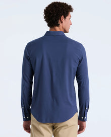 Original Penguin Long Sleeve Oxford Shirt With Stretch - Sargasso Sea