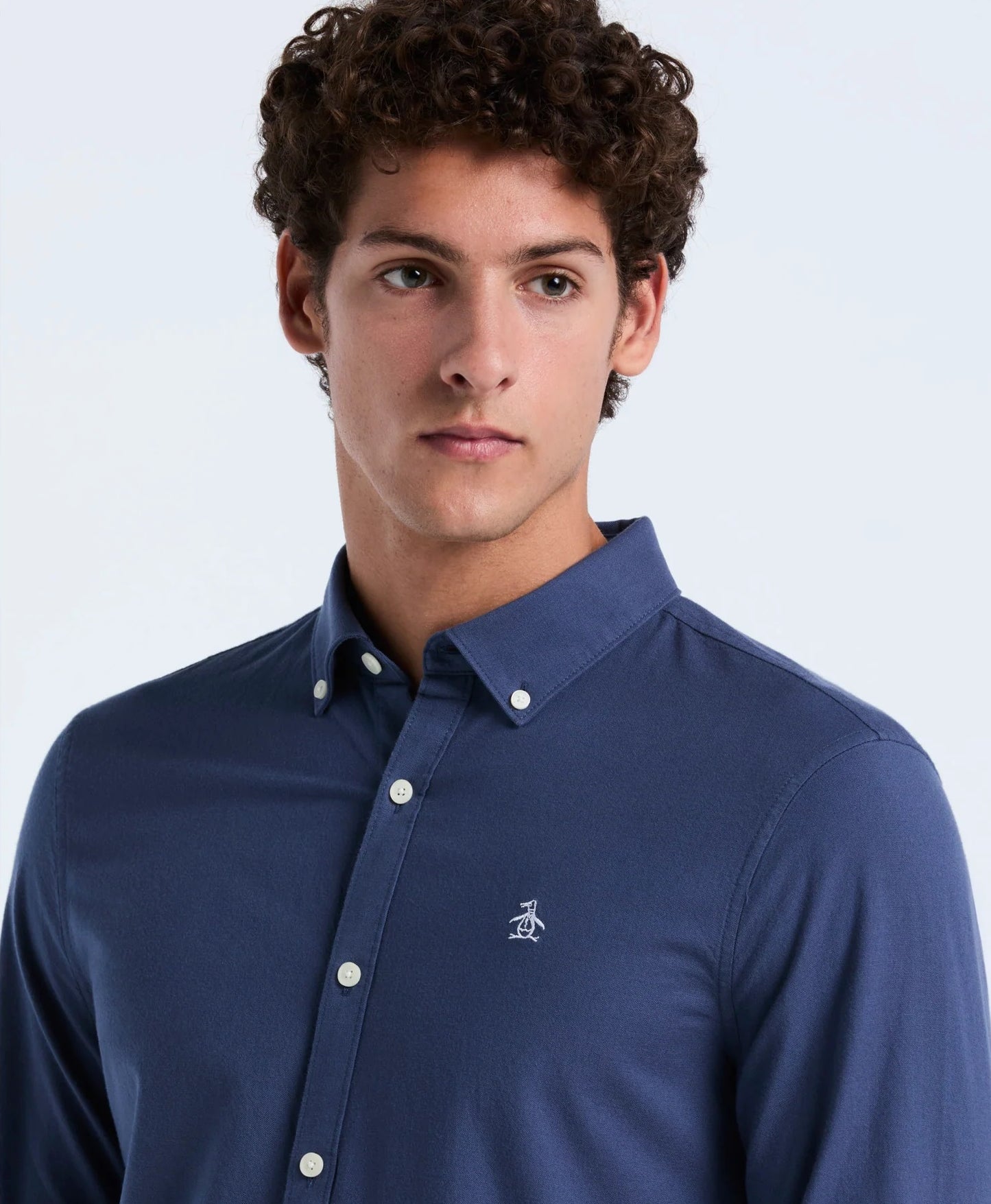 Original Penguin Long Sleeve Oxford Shirt With Stretch - Sargasso Sea