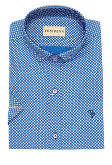 Tom Penn Short Sleeve Casual Shirt 886 - Blue