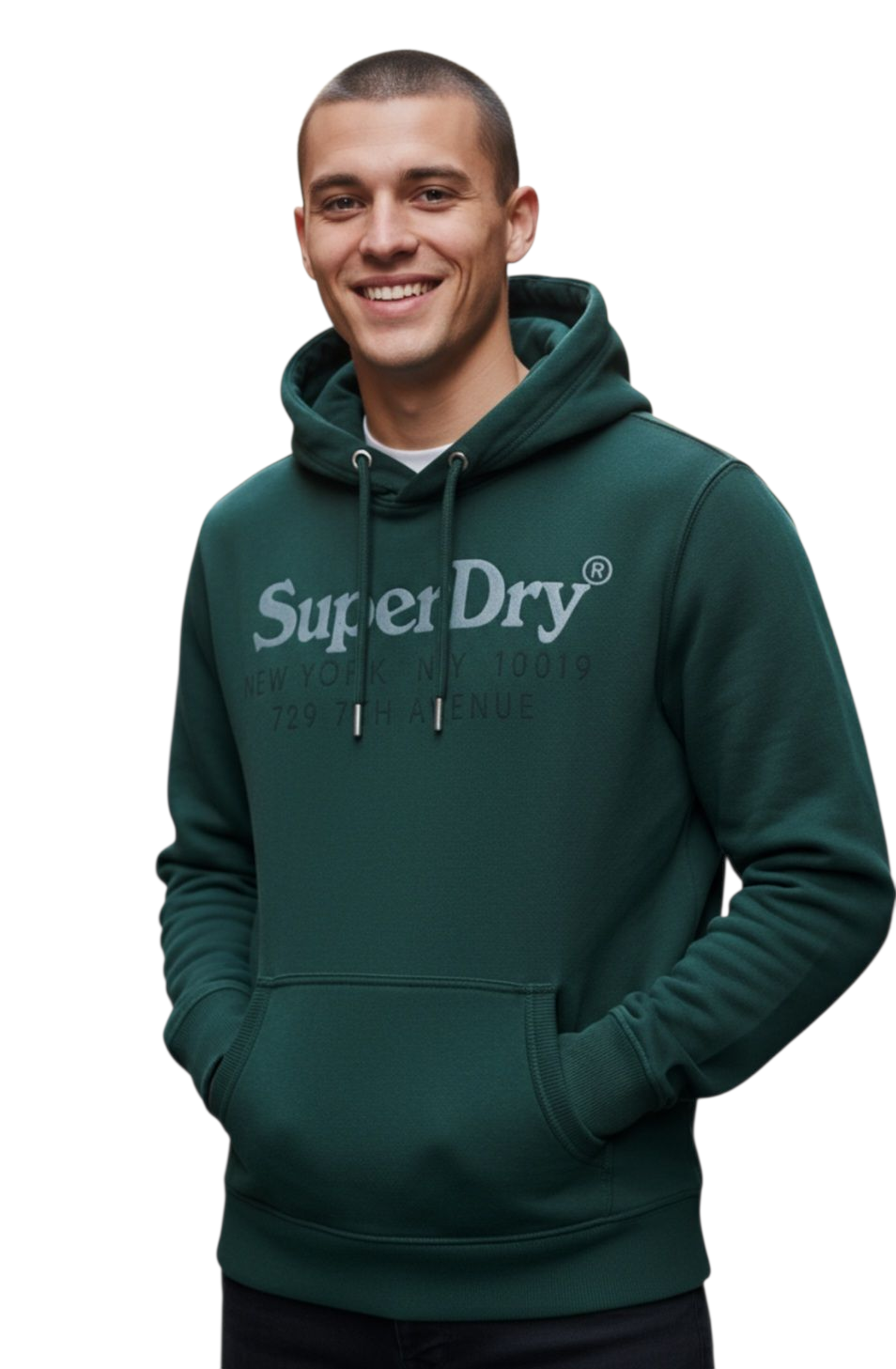 Superdry New York Venue Hoodie - Dark Pine Green