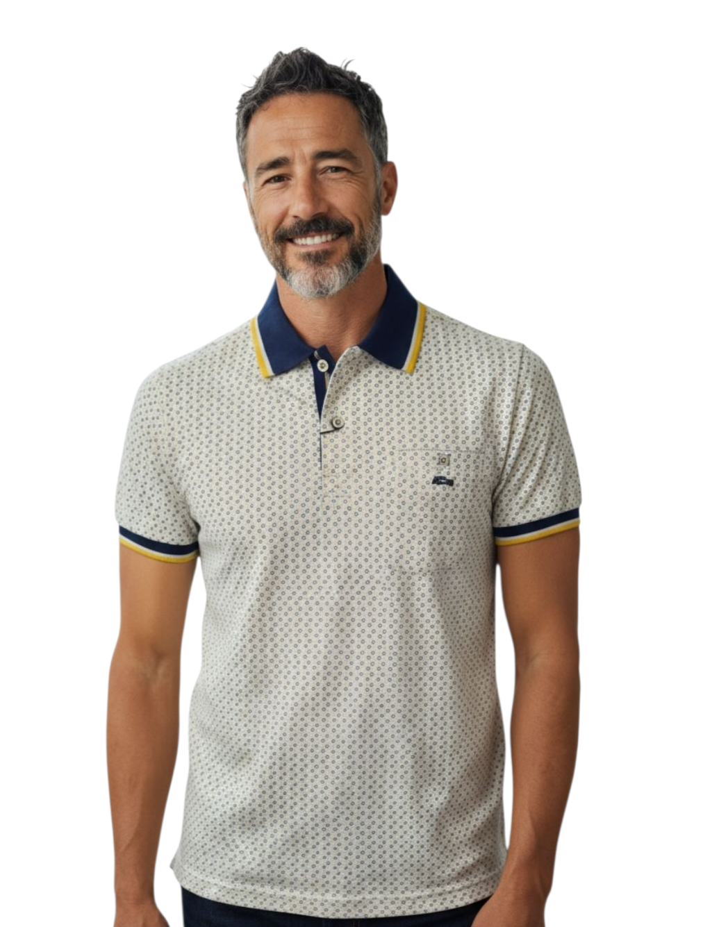 Dario Beltran Polo Shirt - 242 White/Yellow