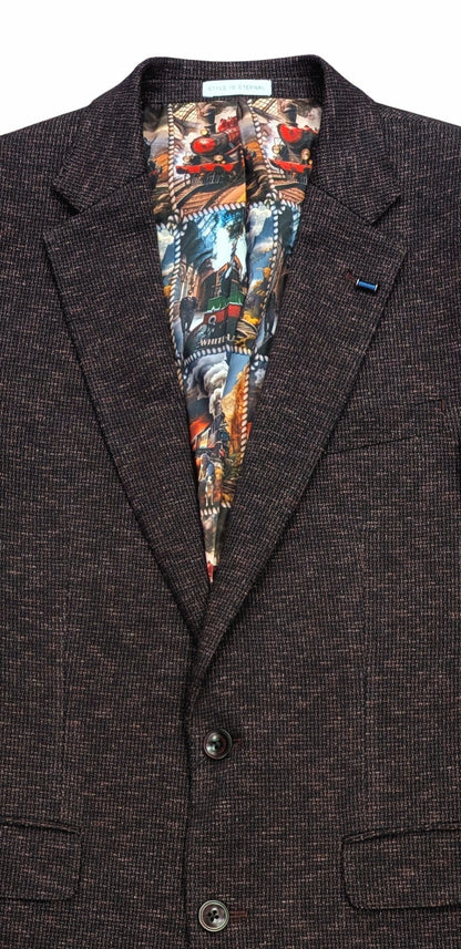 White Label Tapered Fit Textured Blazer - Burgundy