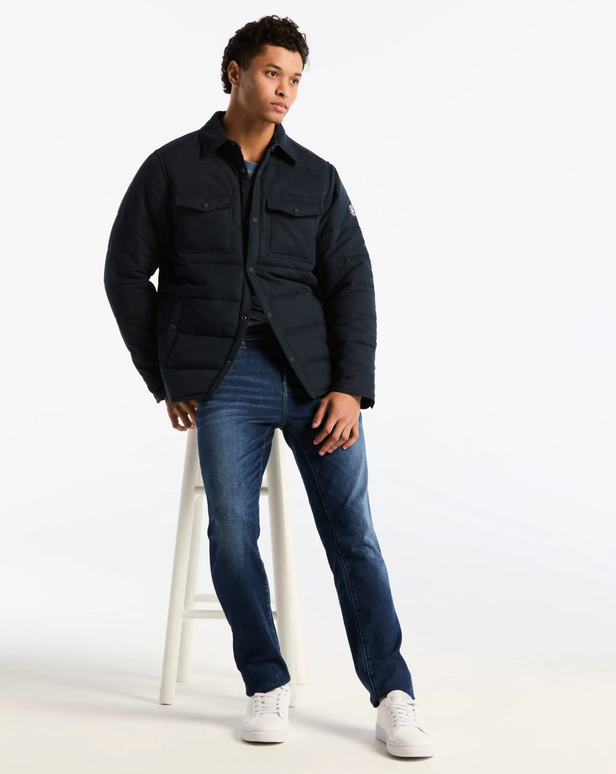 Original Penguin Ripstop Quilted Shacket - Dark Sapphire