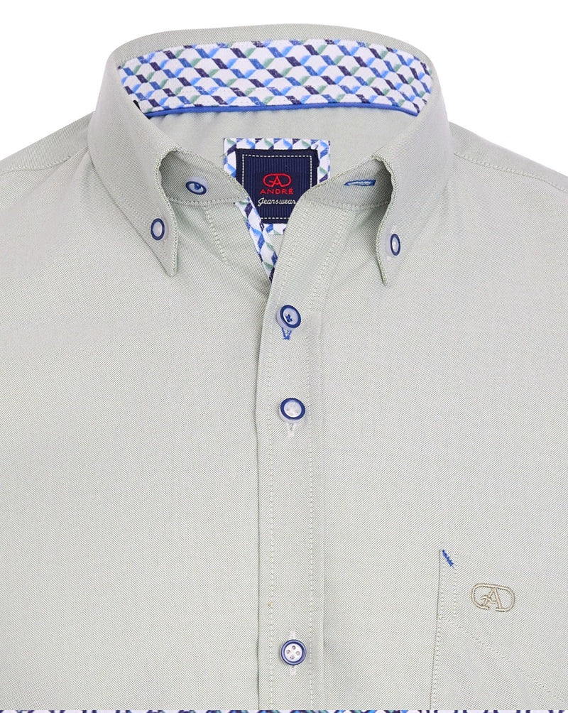 Andre Shannon Short Sleeve Oxford Shirt - Sage