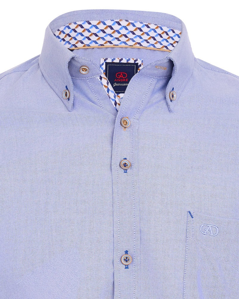 Andre Shannon Short Sleeve Oxford Shirt - Navy