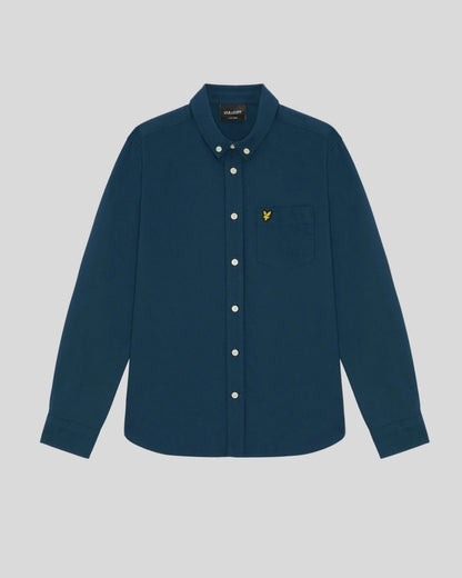 Lyle & Scott Plain Flannel Casual Shirt - Aegean Blue