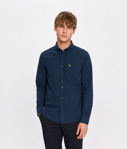 Lyle & Scott Plain Flannel Casual Shirt - Aegean Blue