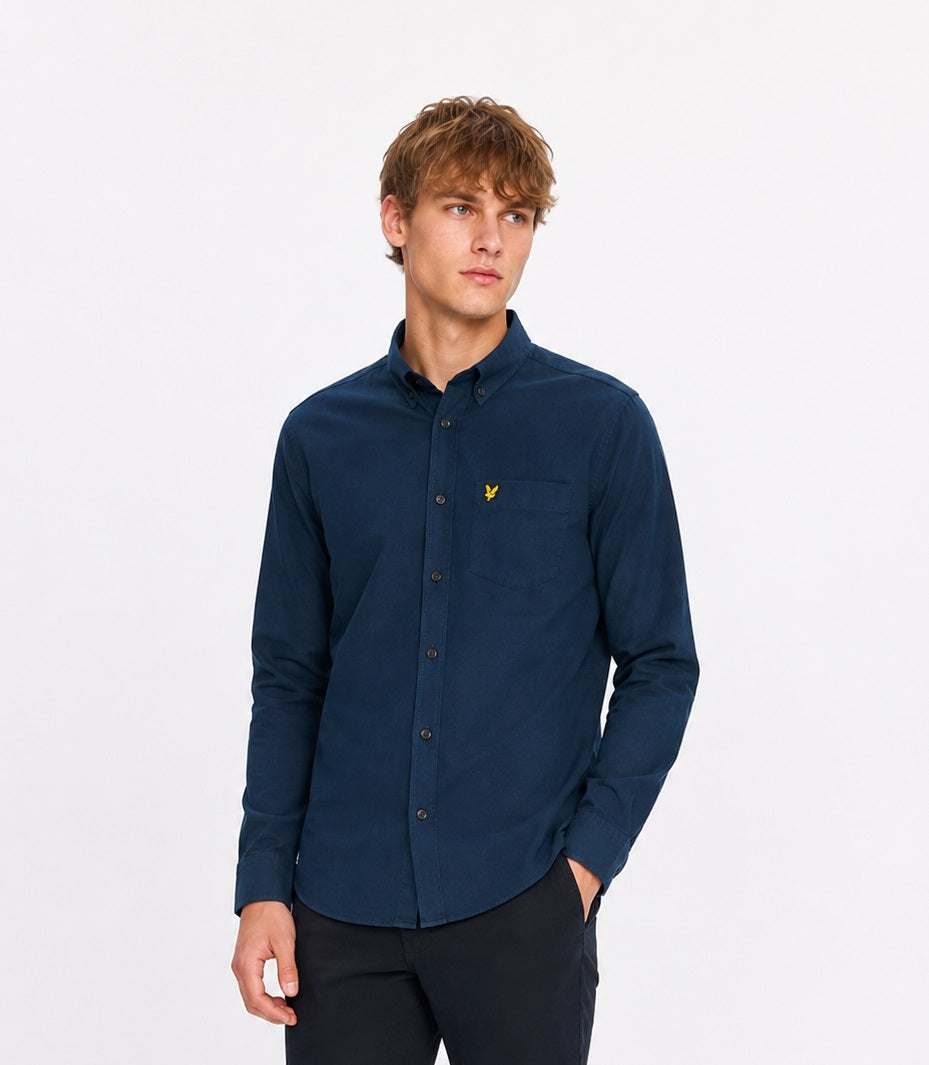 Lyle & Scott Plain Flannel Casual Shirt - Aegean Blue