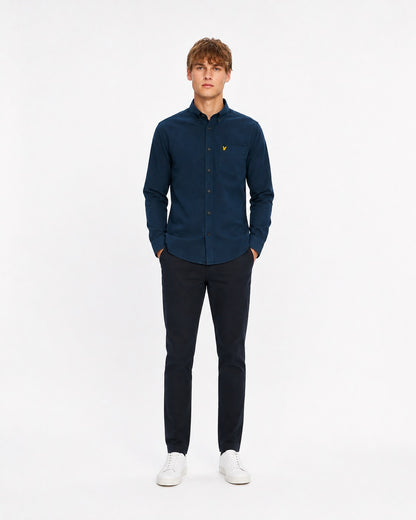 Lyle & Scott Plain Flannel Casual Shirt - Aegean Blue