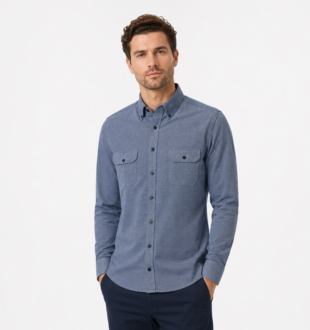 Casa Moda Long Sleeve Casual Shirt 100 - Blue