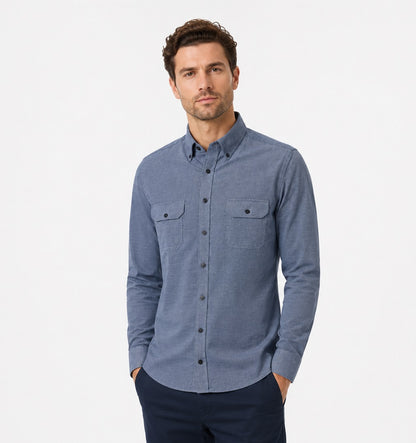 Casa Moda Long Sleeve Casual Shirt 100 - Blue