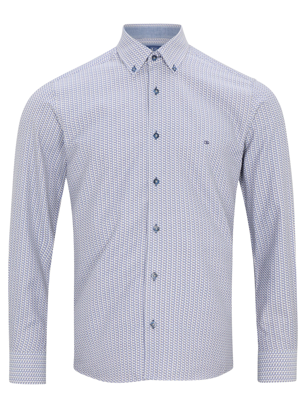 Daniel Grahame Long Sleeve Casual Shirt - Blue/Beige