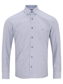 Daniel Grahame Long Sleeve Casual Shirt - Blue/Beige
