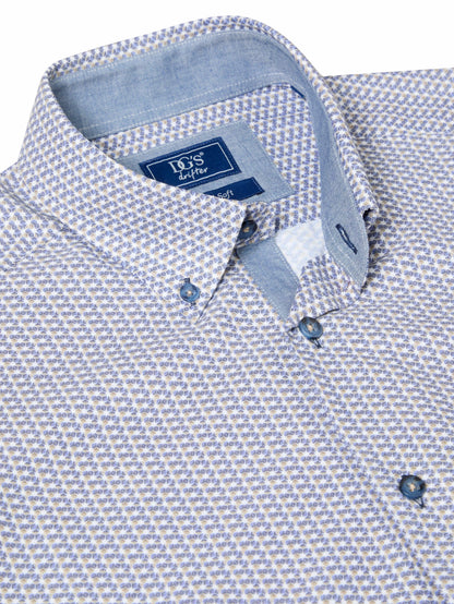 Daniel Grahame Long Sleeve Casual Shirt - Blue/Beige