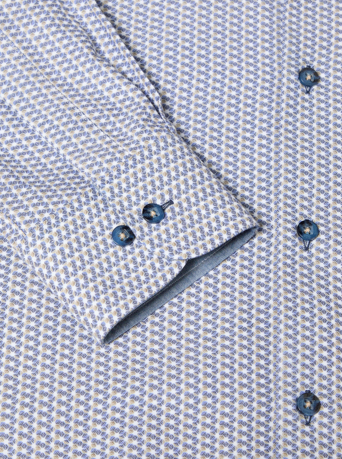 Daniel Grahame Long Sleeve Casual Shirt - Blue/Beige