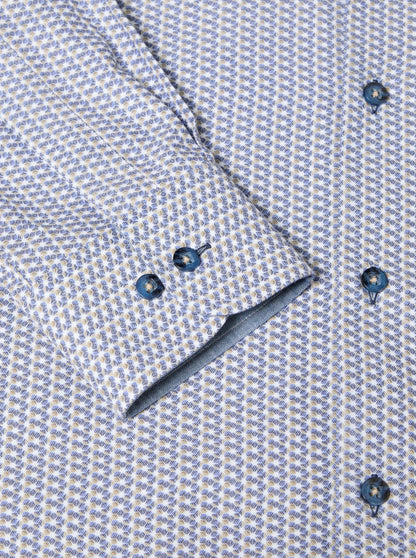 Daniel Grahame Long Sleeve Casual Shirt - Blue/Beige