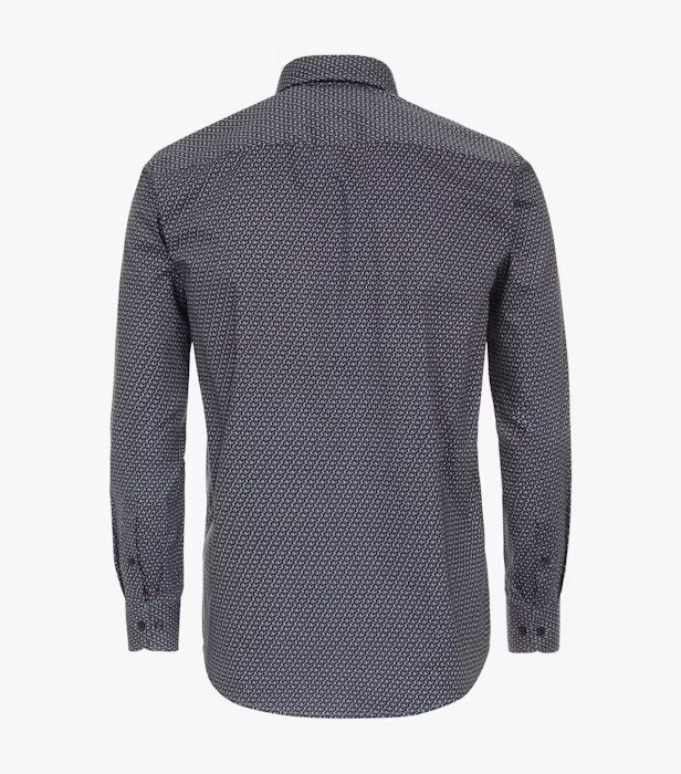 Casa Moda Casual Fit Long Sleeve Shirt 400 - Burgundy/Navy