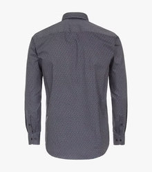 Casa Moda Casual Fit Long Sleeve Shirt 400 - Burgundy/Navy