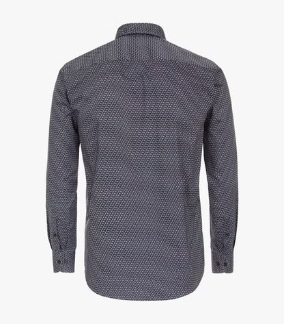 Casa Moda Casual Fit Long Sleeve Shirt 400 - Burgundy/Navy