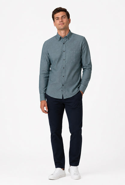 Casa Moda Long Sleeve Casual Shirt 300 - Blue/Green
