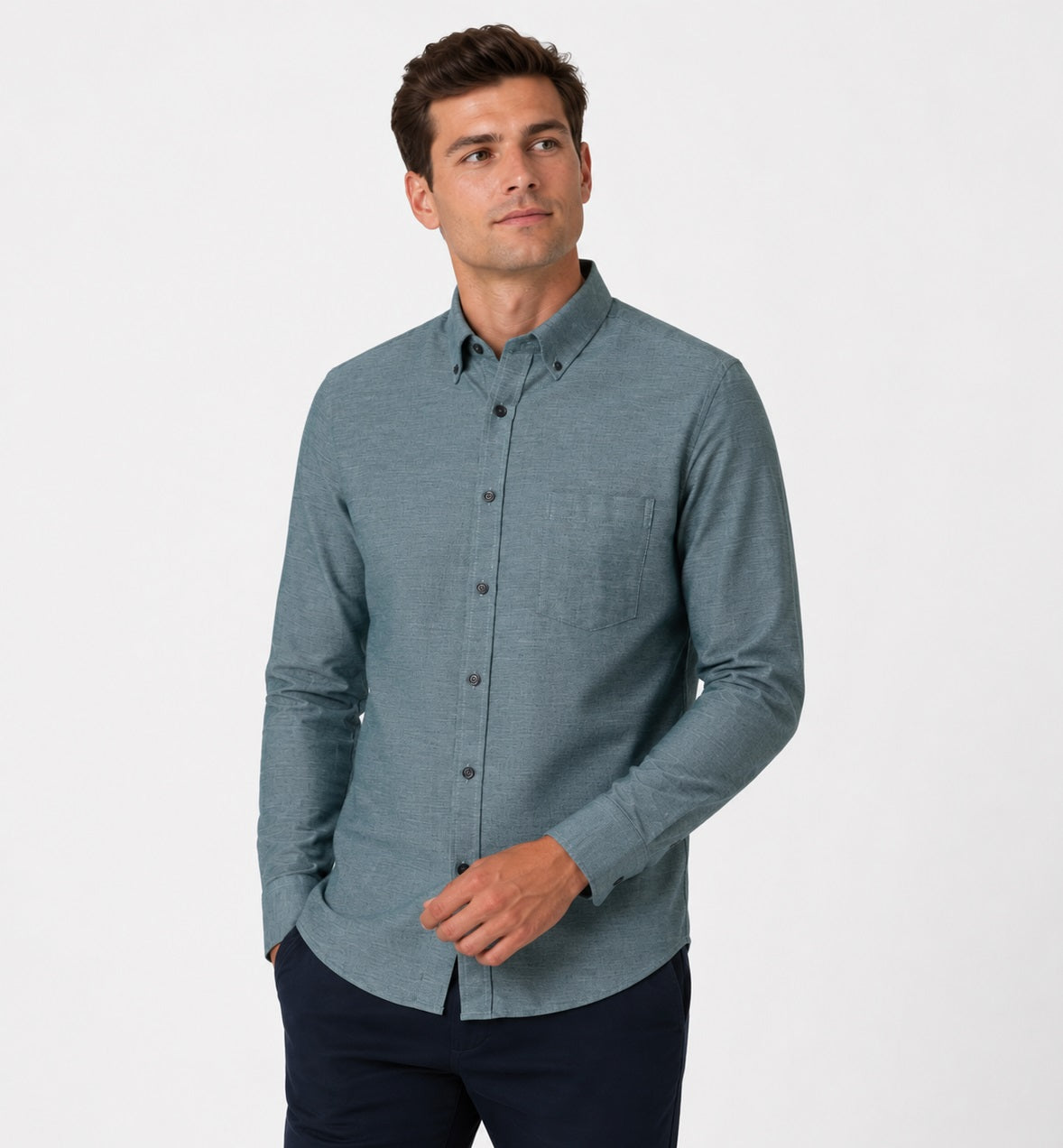 Casa Moda Long Sleeve Casual Shirt 300 - Blue/Green