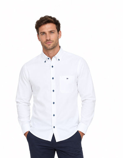 Daniel Grahame Long Sleeve Casual Shirt - White