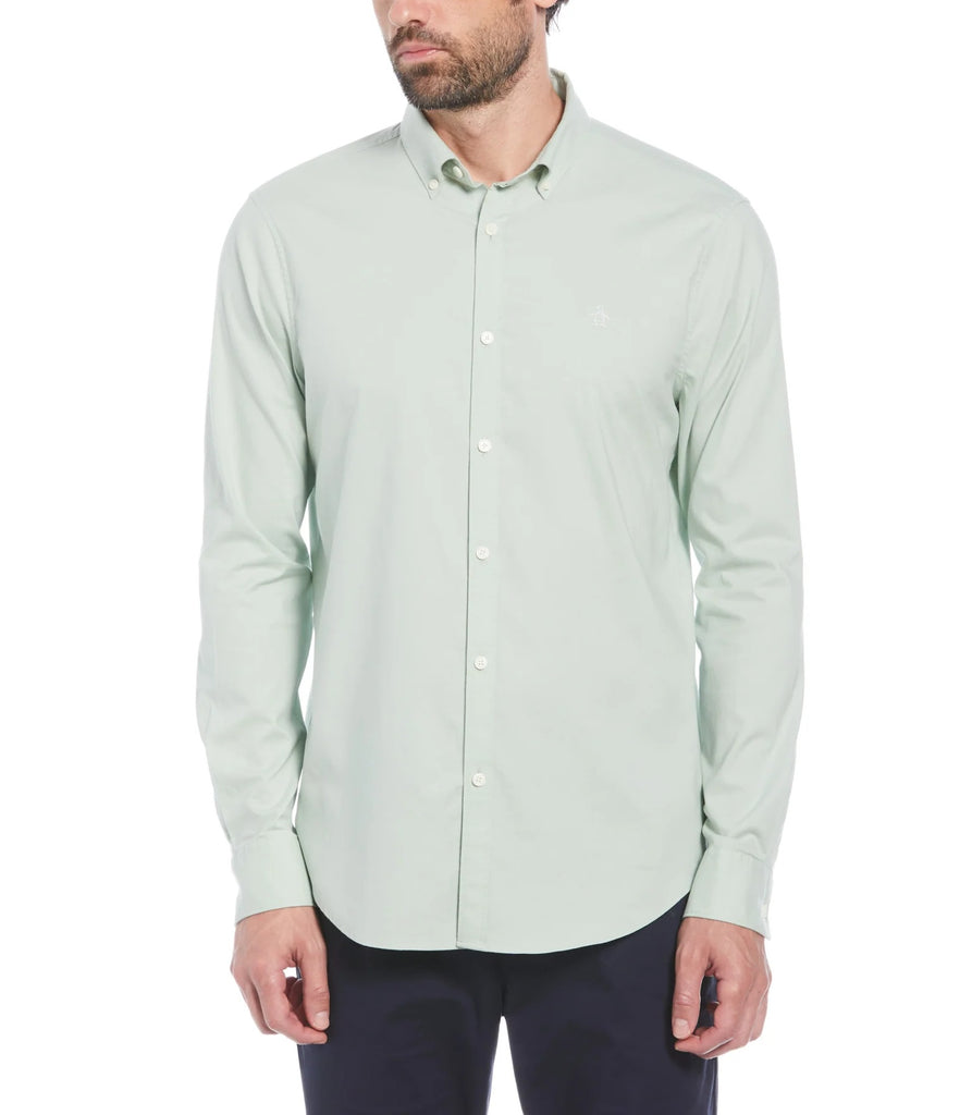 Original Penguin Long Sleeve Oxford Shirt - Silt Green