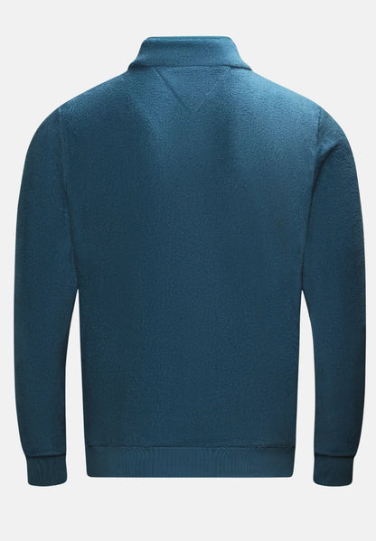 Rivet & Denim Snapper Half clip Button Fleece Sweatshirt - Ensign