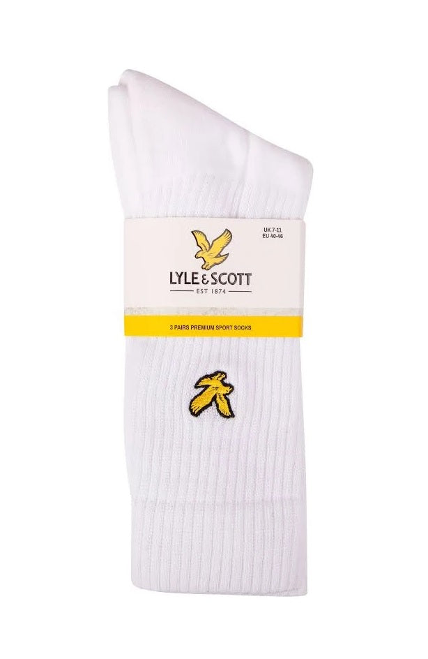 Lyle & Scott Hamilton 3 Pack Socks - White