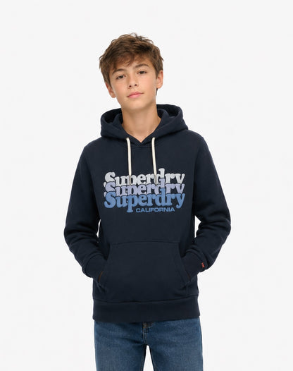 Superdry Unisex Stacked Hoodie - Eclipse Navy