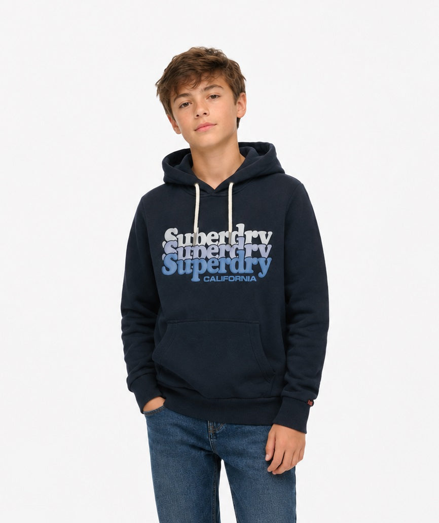 Superdry Unisex Stacked Hoodie - Eclipse Navy