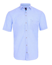 Andre Stein Short Sleeve Oxford Shirt - Blue