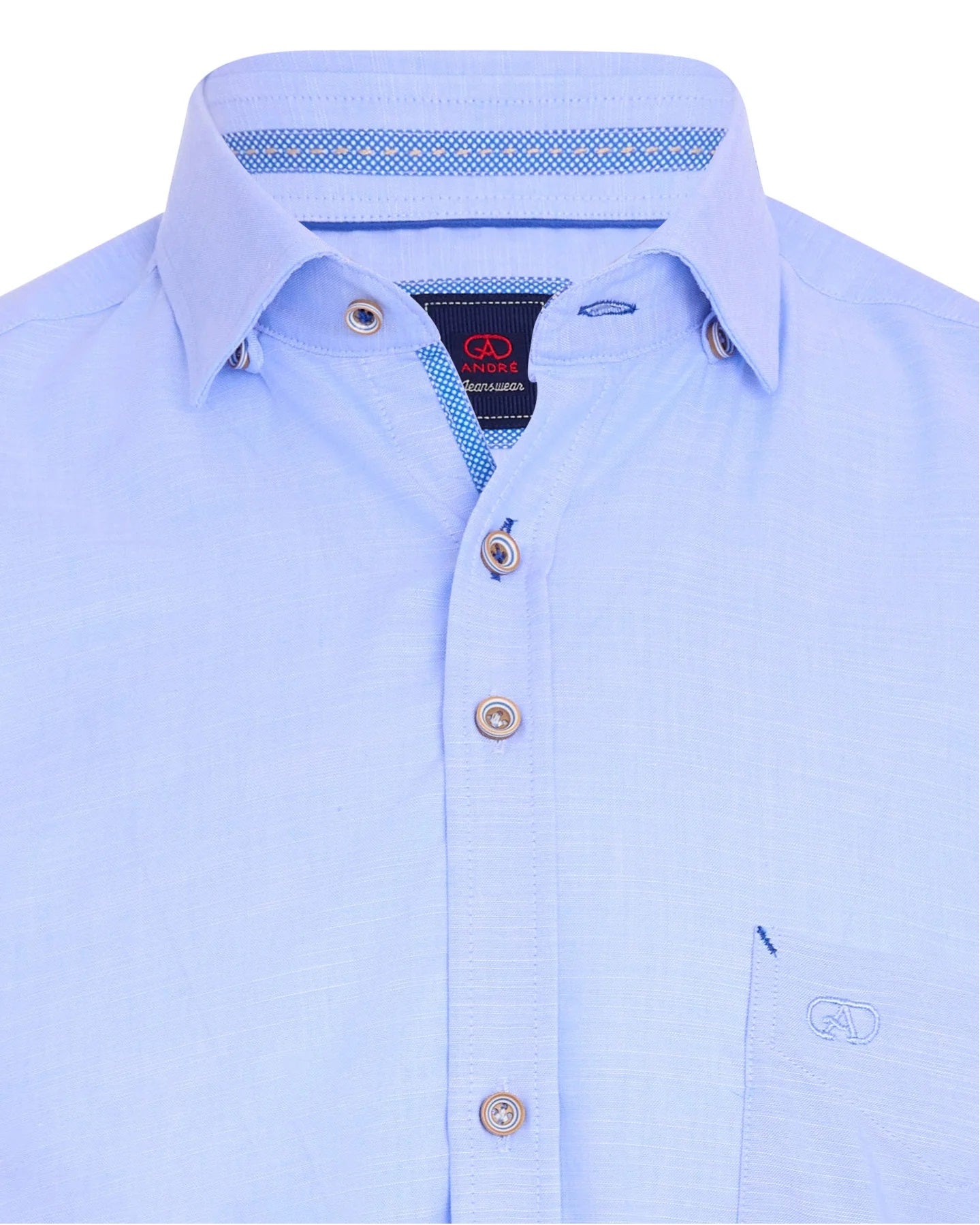 Andre Stein Short Sleeve Oxford Shirt - Blue