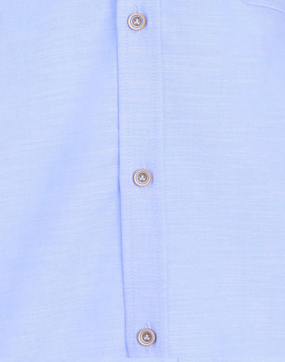 Andre Stein Short Sleeve Oxford Shirt - Blue