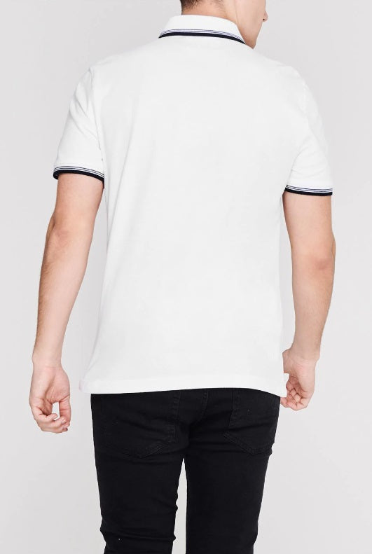 Original Penguin Short Sleeve Tipped Polo Shirt - Bright White/Navy