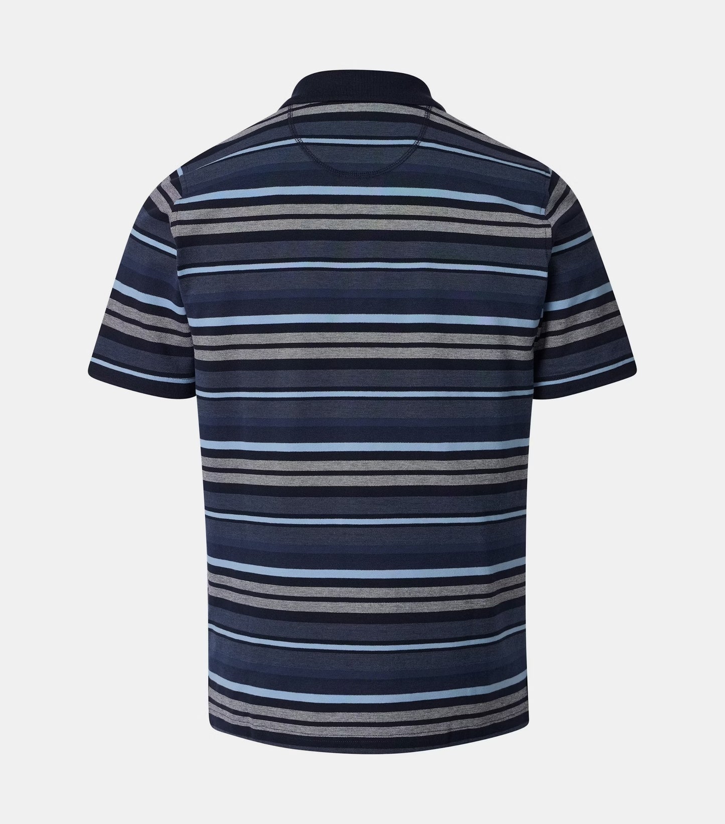 Casa Moda Short Sleeve Striped Polo Shirt - Dark Blue