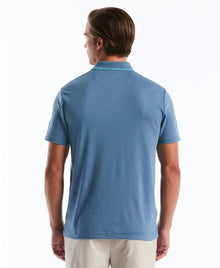 Original Penguin Jacquard Vertical Stripe Polo Shirt - Copen Blue