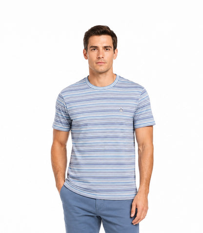 Original Penguin Multi Stripe Jersey Organic Cotton T-Shirt - 422 Spring Lake