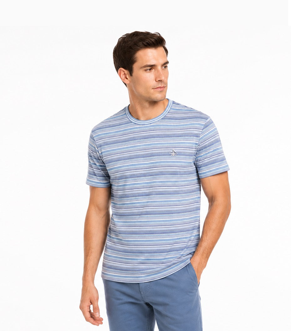 Original Penguin Multi Stripe Jersey Organic Cotton T-Shirt - 422 Spring Lake