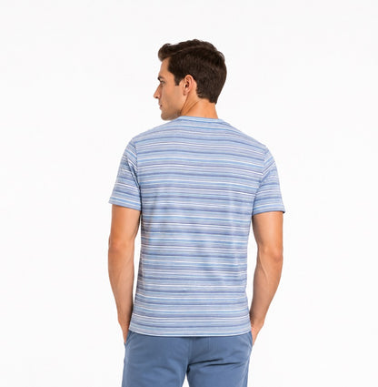 Original Penguin Multi Stripe Jersey Organic Cotton T-Shirt - 422 Spring Lake