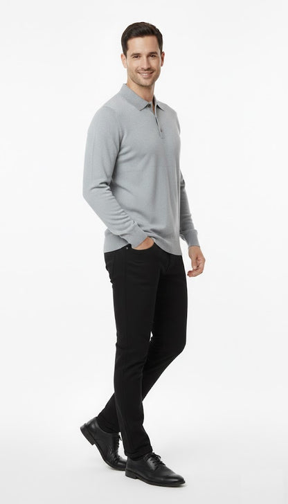 6th Sense Super Long Sleeve Polo Shirt - Alloy