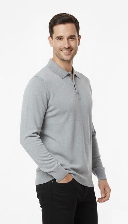 6th Sense Super Long Sleeve Polo Shirt - Alloy