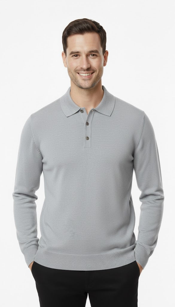 6th Sense Super Long Sleeve Polo Shirt - Alloy