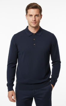6th Sense Super Long Sleeve Polo Shirt - Navy Blazer