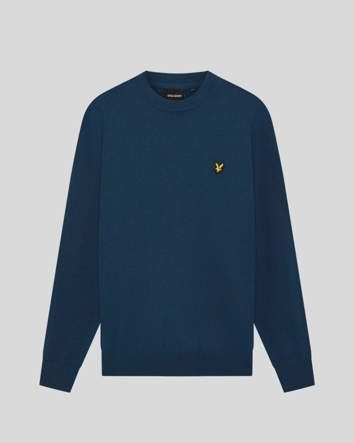 Lyle & Scott Cotton Merino Crew Neck Sweater - Aegean Blue